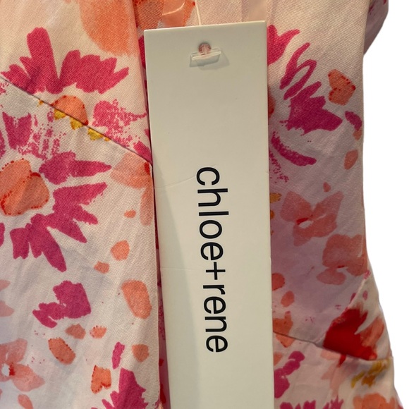 NEW Chloe + Rene White Pink Boho Hippie Earthy Preppy Artsy Floral Maxi Dress - Picture 7 of 7